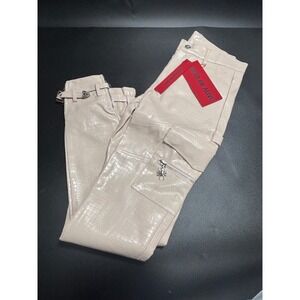 Guapi Men's Dead or Alive Faux Croc Leather Pants Beige Streetwear 28 LTD 71/100